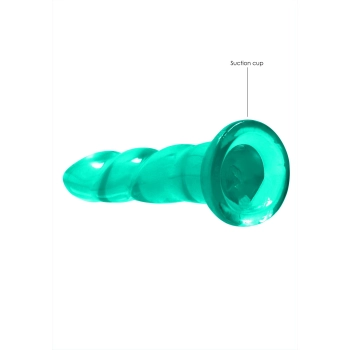 Spiralne zielone dildo gumowe z przyssawką 17 cm