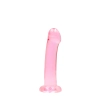 Dildo różowe gładkie z mocną przyssawką 18 cm