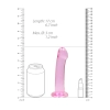 Dildo różowe gładkie z mocną przyssawką 18 cm