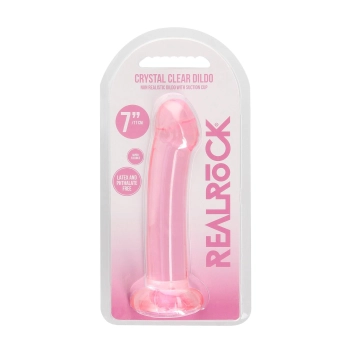 Dildo różowe gładkie z mocną przyssawką 18 cm