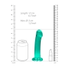 Dildo gładkie zielone z mocną przyssawką 17 cm