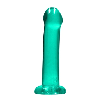 Dildo gładkie zielone z mocną przyssawką 17 cm