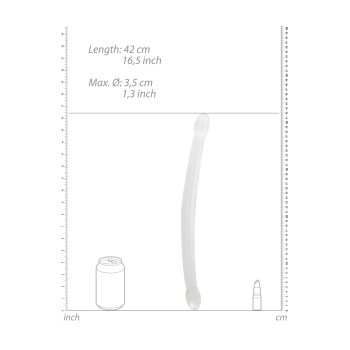 Podwójne dildo przezroczyste RealRock 42 cm