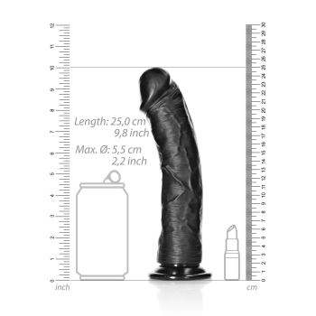 Czarne realistyczne żylaste dildo przyssawka 25 cm