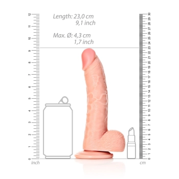 Silikonowe żylaste cieliste dildo przyssawka 23 cm