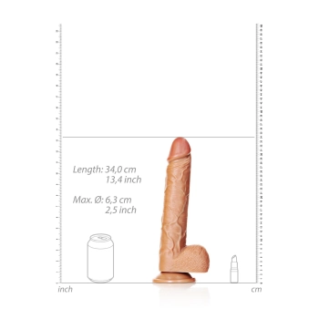 Miękkie duże żylaste dildo z mocną przyssawką 34cm