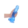 Duże żylaste dildo z przyssawką i jądrami 24 cm