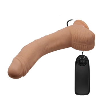 Dildo zakrzywiony penis przyssawka pilot 28 cm