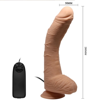 Dildo zakrzywiony penis przyssawka pilot 28 cm