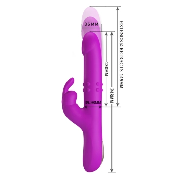 Wibrator króliczek Pretty Love Reese 12 wibracji 4 obroty 4 pchnięcia USB
