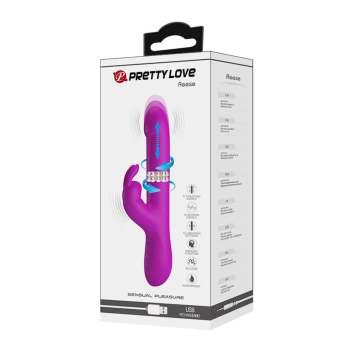 Wibrator króliczek Pretty Love Reese 12 wibracji 4 obroty 4 pchnięcia USB