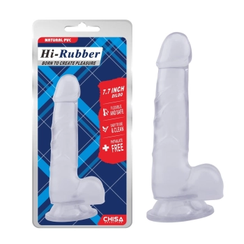 Transparentne dildo żylaste z przyssawka 19,5 cm