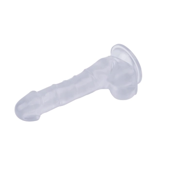 Transparentne dildo żylaste z przyssawka 19,5 cm