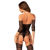 Strój erotyczny koronka bodystocking czarne S/M/L