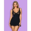 Koszulka nocna babydoll ze stringami czarna XL/XXL