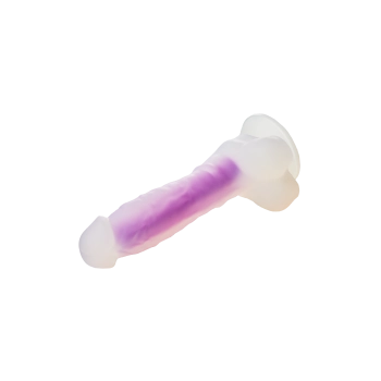 Dildo realistyczny penis świecący w ciemności 19cm