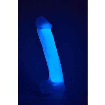 Dildo realistyczny penis świecący w ciemności 19cm