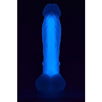 Dildo realistyczny penis świecący w ciemności 19cm