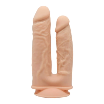 Podwójne dildo realistyczne penis przyssawka 19cm