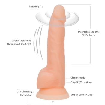 Wibrator realistyczny rotacyjny sex 20cm 7 trybów