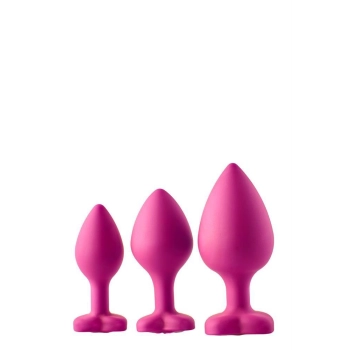 Zestaw 3x korek analny ozdobny diament sex plug