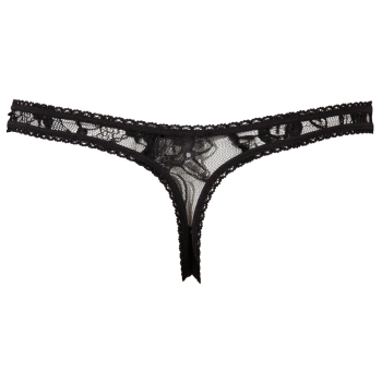 Crotchless String black S