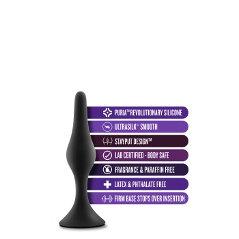 ANAL ADVENTURES PLATINUM SILICONE BEGINNER PLUG SMALL BLACK