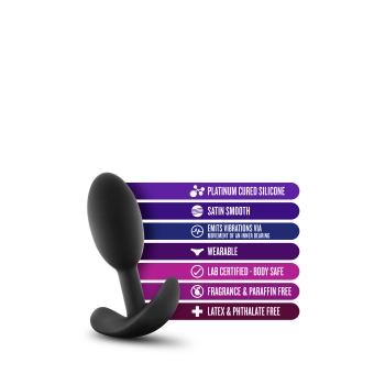 ANAL ADVENTURES SILICONE VIBRA SLIM PLUG SMALL BLACK