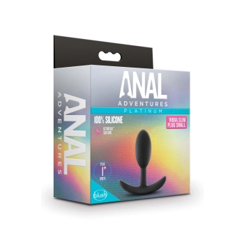 ANAL ADVENTURES SILICONE VIBRA SLIM PLUG SMALL BLACK