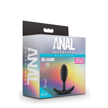 ANAL ADVENTURES SILICONE VIBRA SLIM PLUG SMALL BLACK