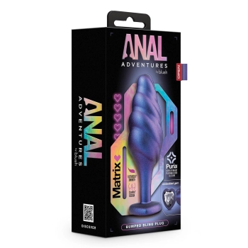 ANAL ADVENTURES MATRIX BUMPED BLING PLUG SAPPHIRE