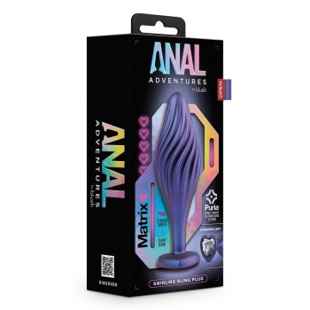 ANAL ADVENTURES MATRIX SWIRLING BLING PLUG SAPPHIRE