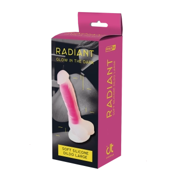 RADIANT SOFT SILICONE GLOW IN THE DARK DILDO LARGE PINK