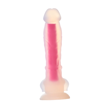 RADIANT SOFT SILICONE GLOW IN THE DARK DILDO LARGE PINK