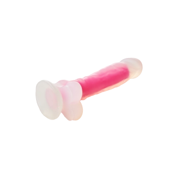 RADIANT SOFT SILICONE GLOW IN THE DARK DILDO LARGE PINK