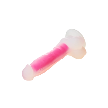 RADIANT SOFT SILICONE GLOW IN THE DARK DILDO LARGE PINK