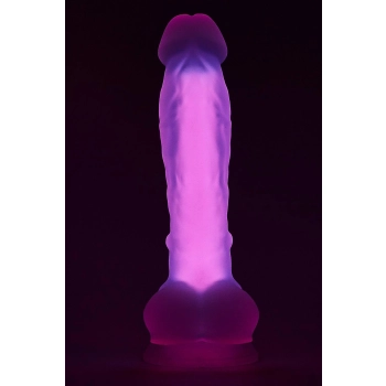 RADIANT SOFT SILICONE GLOW IN THE DARK DILDO LARGE PINK