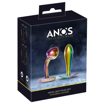 Anos Metal Butt Plug Set Rainb