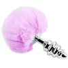 Plug-Metal Anal Fluffly Twist Plug L Purple