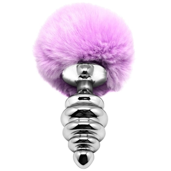 Plug-Metal Anal Fluffly Twist Plug L Purple