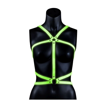 Body Harness - Glow in the Dark - Neon Green/Black - S/M