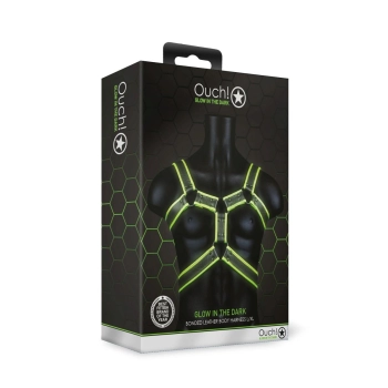 Body Harness - Glow in the Dark - Neon Green/Black - L/XL