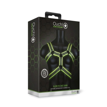 Body Harness - Glow in the Dark - Neon Green/Black - S/M