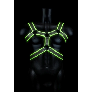 Body Harness - Glow in the Dark - Neon Green/Black - S/M