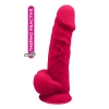 REAL LOVE DILDO WITH BALLS 8.5INCH FUCHSIA