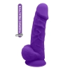 REAL LOVE DILDO WITH BALLS 8.5INCH PURPLE