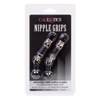 Weighted Twist Nipple Clamps Silver