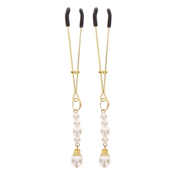 Tweezers With Pearls Gold