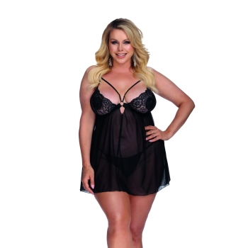 SKYLEE black chemise L+ (XL/XXL) czarna halka