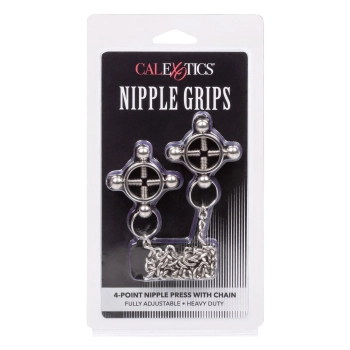 4 Point Nipple Press w Chain Black